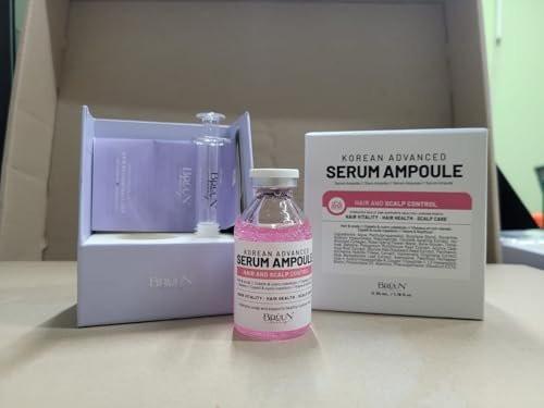 BRÜUN HS - Kontroll-Haar- und Kopfhaut-Ampullen-Serum – Koreanischer Serum-Booster für das Haarwachstum ohne Dermapen, 1,18 fl.oz