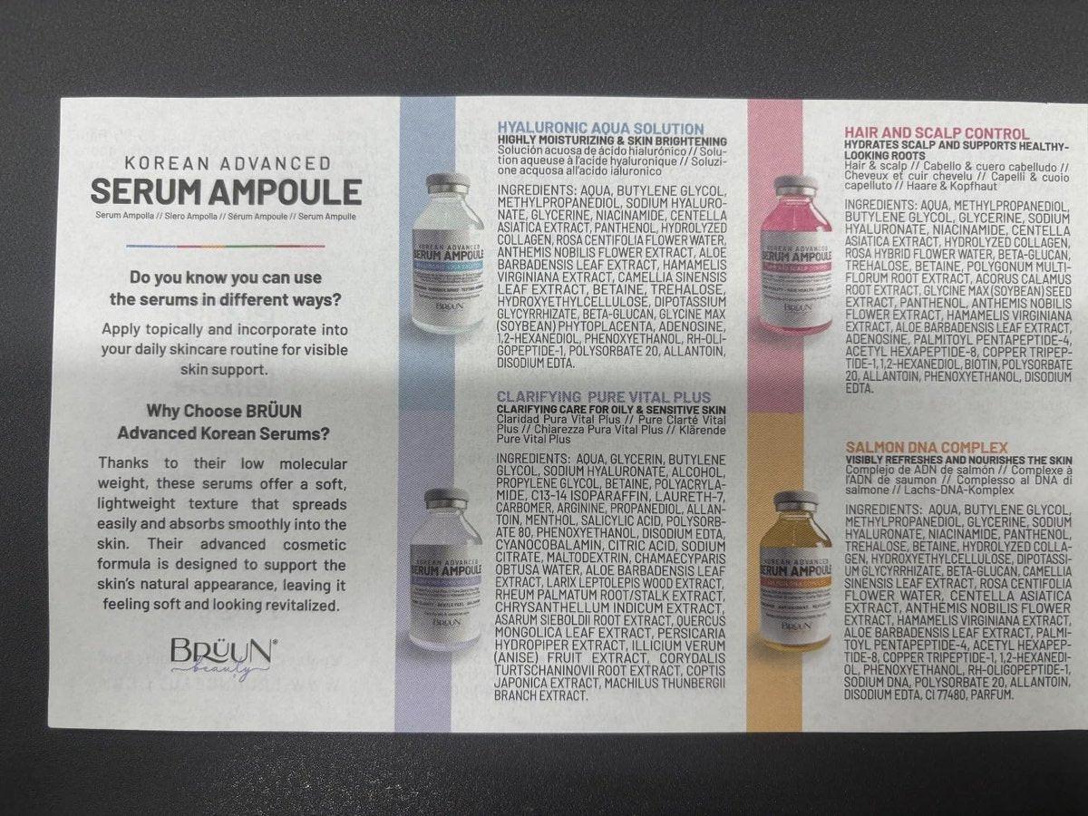 BRÜUN HS - Kontroll-Haar- und Kopfhaut-Ampullen-Serum – Koreanischer Serum-Booster für das Haarwachstum ohne Dermapen, 1,18 fl.oz