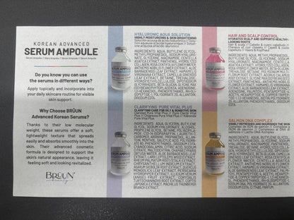 BRÜUN HS - Kontroll-Haar- und Kopfhaut-Ampullen-Serum – Koreanischer Serum-Booster für das Haarwachstum ohne Dermapen, 1,18 fl.oz
