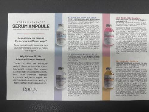 BRÜUN HS - Kontroll-Haar- und Kopfhaut-Ampullen-Serum – Koreanischer Serum-Booster für das Haarwachstum ohne Dermapen, 1,18 fl.oz