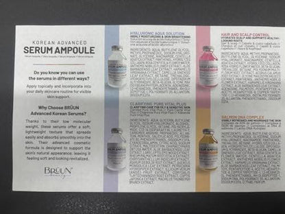 BRÜUN HS - Kontroll-Haar- und Kopfhaut-Ampullen-Serum – Koreanischer Serum-Booster für das Haarwachstum ohne Dermapen, 1,18 fl.oz