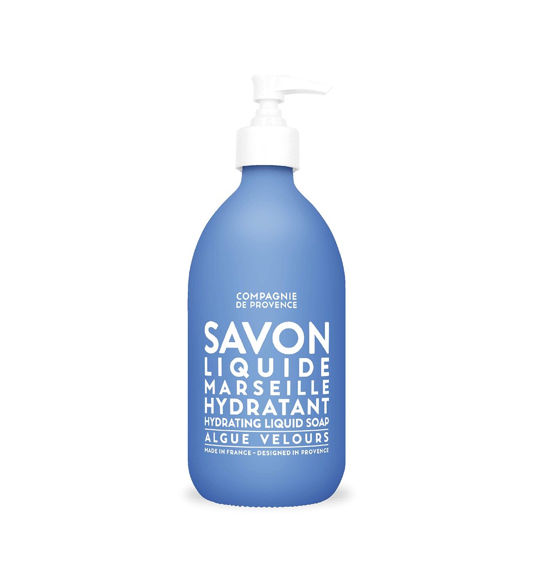 La Compagnie de Provence Savon de Marseille Extra rein Flüssigseife – Samtiger Seetang – 500 ml Glasflasche mit Pumpspender