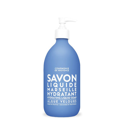 La Compagnie de Provence Savon de Marseille Extra rein Flüssigseife – Samtiger Seetang – 500 ml Glasflasche mit Pumpspender