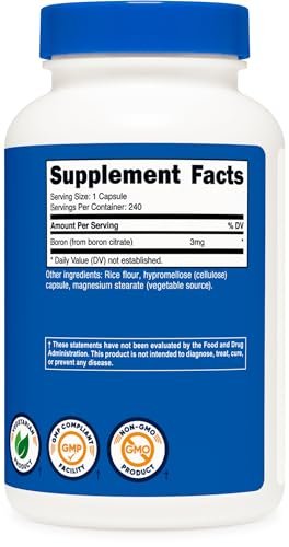 Nutricost Boron 3mg Supplement, 240 Kapseln – Glutenfrei & Nicht-GVO