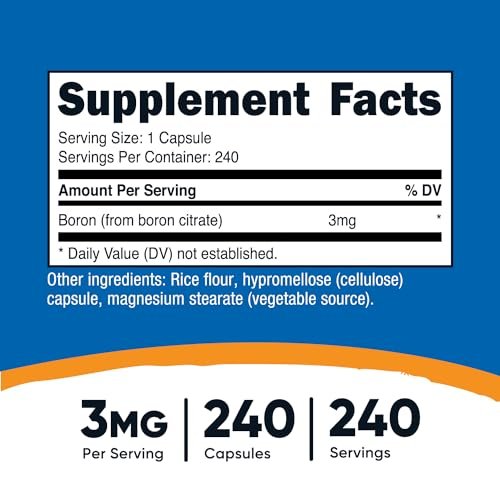 Nutricost Boron 3mg Supplement, 240 Kapseln – Glutenfrei & Nicht-GVO