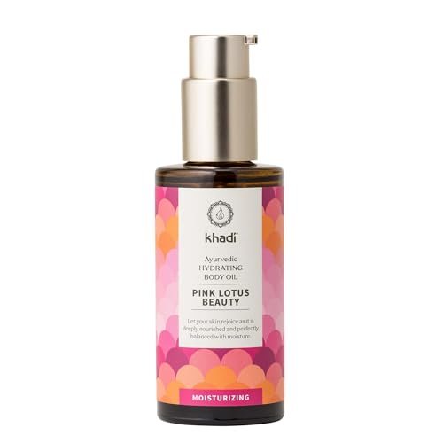 Khadi Pink Lotus Beauty Ayurvedisches Feuchtigkeitsspendendes Körperöl – Ausgleichendes & feuchtigkeitsspendendes sinnliches Öl – 100% pflanzlich & natürlich – 100 ml