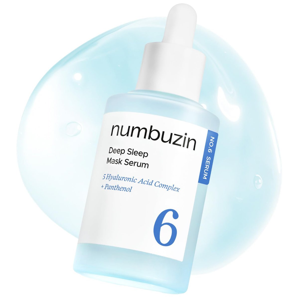 numbuzin No.6 Serum | Deep Sleep Mask Serum | Isländisches Gletscherwasser für sofortige und langanhaltende Feuchtigkeit mit Hyaluronsäure & Niacinamid | Koreanische Hautpflege für trockene Haut | 50 ml