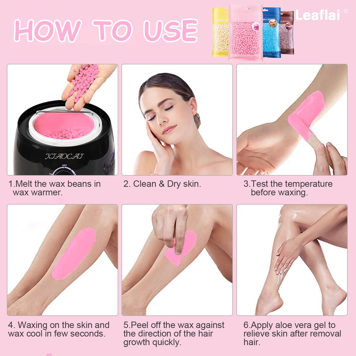 Professionelle Hartwachsperlen für Haarentfernung – 400g mit 10 Holzspateln für Ganzkörper, Brasilianisch, Bikini, Gesicht, Beine, Augenbrauen – Schmerzarm für Zuhause – Für Frauen und Männer