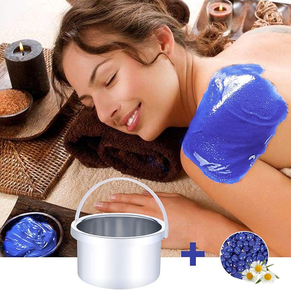 Professionelle Hartwachsperlen für Haarentfernung – 400g mit 10 Holzspateln für Ganzkörper, Brasilianisch, Bikini, Gesicht, Beine, Augenbrauen – Schmerzarm für Zuhause – Für Frauen und Männer