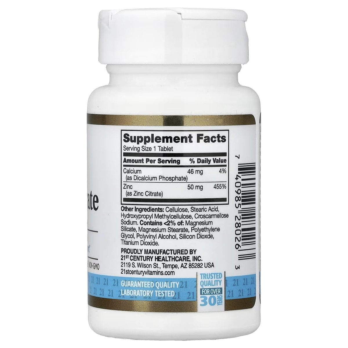 21st Century Healthcare Zinkcitrat Tabletten 50mg, 60 Stück