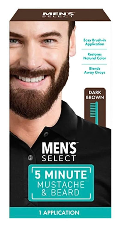 Men's Select 5-Minuten-Schnurrbart- und Bartfarbe Dunkelbraun – Bürsten-Auftrag für Männer, 2,8 Unzen (1er-Pack)