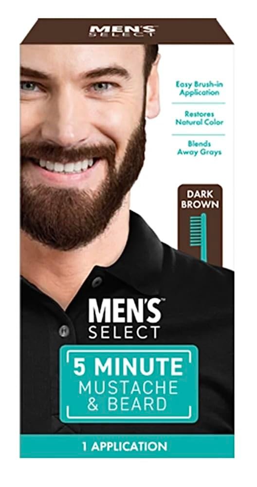 Men's Select 5-Minuten-Schnurrbart- und Bartfarbe Dunkelbraun – Bürsten-Auftrag für Männer, 2,8 Unzen (1er-Pack)