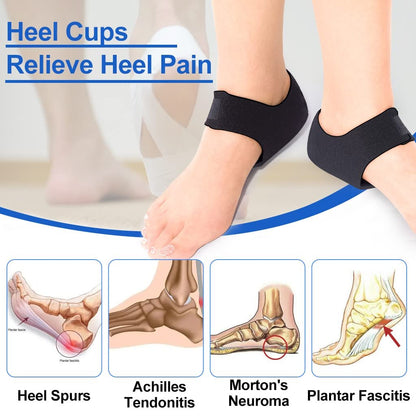 MIAYOHO Fersenschmerzen Gel-Polster – Fersenkissen für Plantarfasziitis, aktualisierte Version, für Damen und Herren (Schwarz, M 8.5-12 / W 10-13)