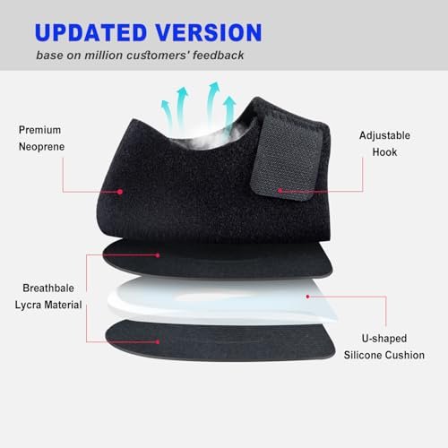 MIAYOHO Fersenschmerzen Gel-Polster – Fersenkissen für Plantarfasziitis, aktualisierte Version, für Damen und Herren (Schwarz, M 8.5-12 / W 10-13)