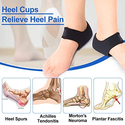 MIAYOHO Fersenschmerzen Gel-Polster – Fersenkissen für Plantarfasziitis, aktualisierte Version, für Damen und Herren (Schwarz, M 8.5-12 / W 10-13)