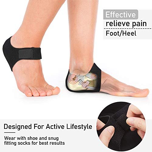 MIAYOHO Fersenschmerzen Gel-Polster – Fersenkissen für Plantarfasziitis, aktualisierte Version, für Damen und Herren (Schwarz, M 8.5-12 / W 10-13)