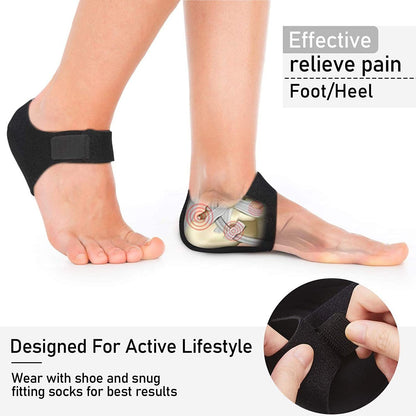MIAYOHO Fersenschmerzen Gel-Polster – Fersenkissen für Plantarfasziitis, aktualisierte Version, für Damen und Herren (Schwarz, M 8.5-12 / W 10-13)