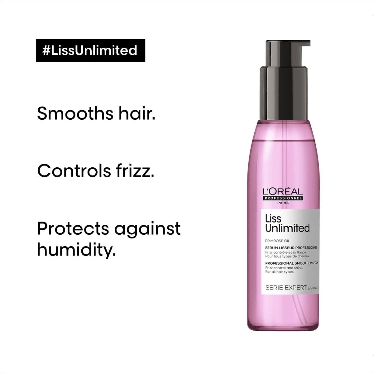 L'Oréal Professionnel Paris Liss Unlimited Blow-Dry Serum – Anti-Frizz Serum für krauses Haar, mit Prokeratin, 125 ml
