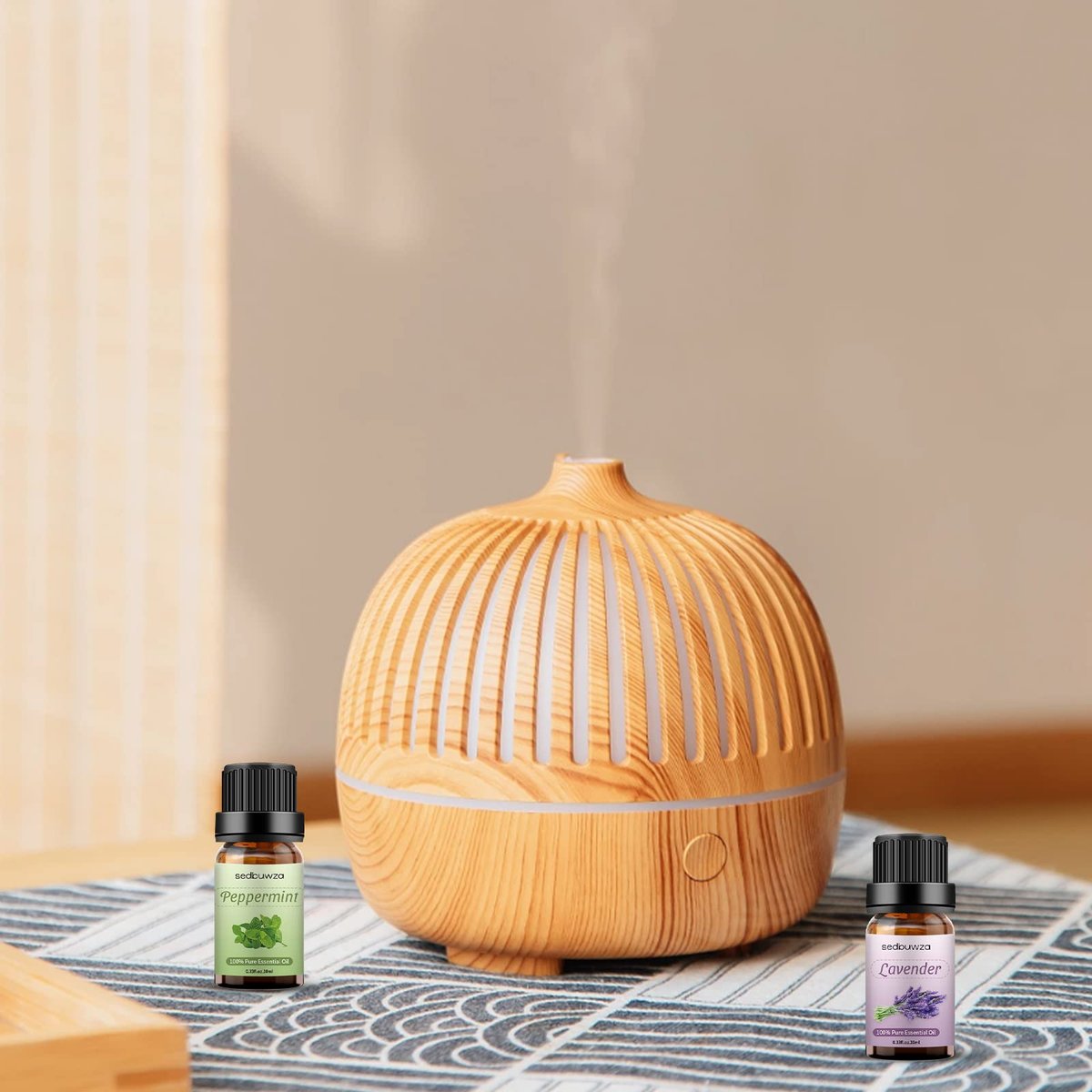 Sedbuwza Lavendel-Pfefferminz Ätherisches Öl Set, Lavendel Duftöl Pfefferminz Duftöl Set für Diffuser, Aromatherapie, Massage, Seife, Kerzenherstellung 2 x 10 ml