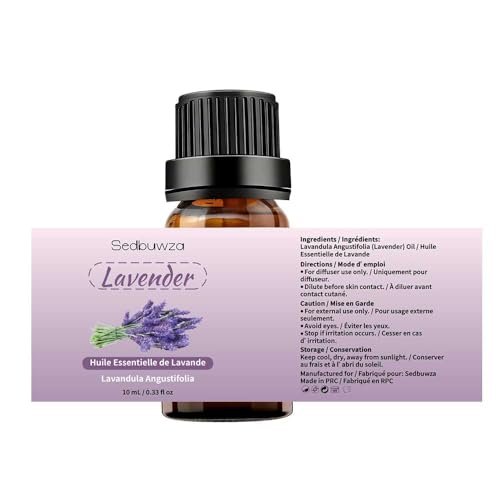 Sedbuwza Lavendel-Pfefferminz Ätherisches Öl Set, Lavendel Duftöl Pfefferminz Duftöl Set für Diffuser, Aromatherapie, Massage, Seife, Kerzenherstellung 2 x 10 ml