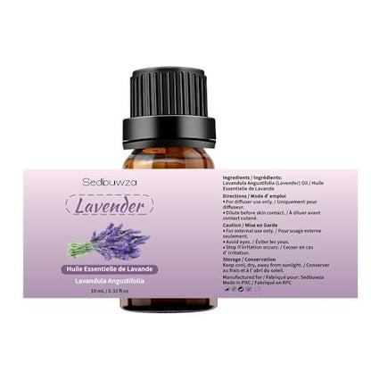 Sedbuwza Lavendel-Pfefferminz Ätherisches Öl Set, Lavendel Duftöl Pfefferminz Duftöl Set für Diffuser, Aromatherapie, Massage, Seife, Kerzenherstellung 2 x 10 ml