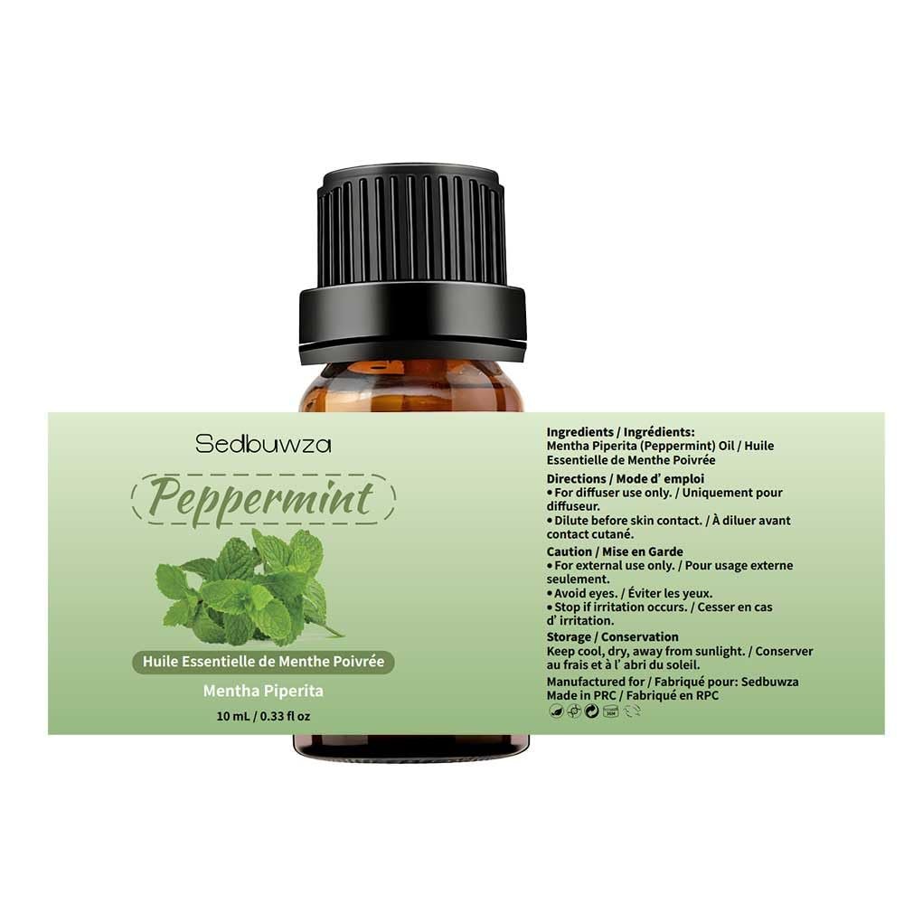 Sedbuwza Lavendel-Pfefferminz Ätherisches Öl Set, Lavendel Duftöl Pfefferminz Duftöl Set für Diffuser, Aromatherapie, Massage, Seife, Kerzenherstellung 2 x 10 ml