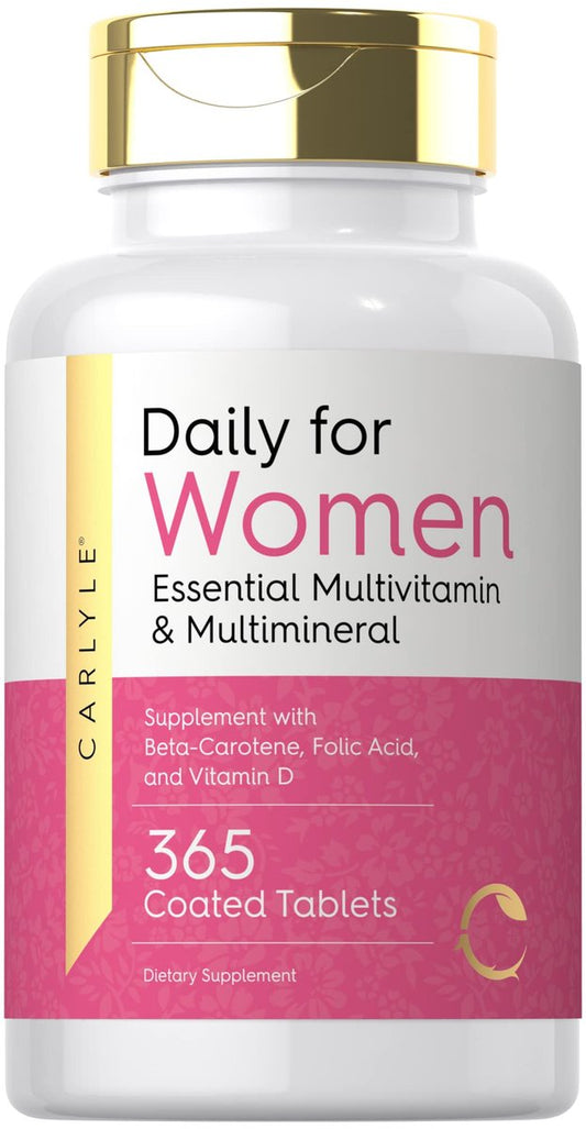 Carlyle Multivitamin und Multimineral für Frauen | 365 Tabletten | Tägliches Nahrungsergänzungsmittel mit Beta-Carotin, Folsäure und Vitamin D | Non-GMO, Glutenfrei