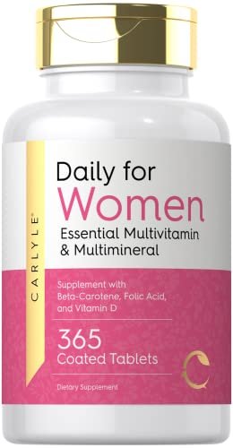 Carlyle Multivitamin und Multimineral für Frauen | 365 Tabletten | Tägliches Nahrungsergänzungsmittel mit Beta-Carotin, Folsäure und Vitamin D | Non-GMO, Glutenfrei