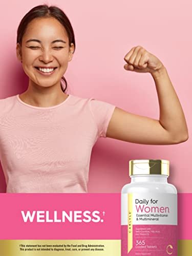 Carlyle Multivitamin und Multimineral für Frauen | 365 Tabletten | Tägliches Nahrungsergänzungsmittel mit Beta-Carotin, Folsäure und Vitamin D | Non-GMO, Glutenfrei