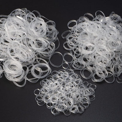 Minihope Mini-Gummibänder – 1000 Stück weiche, klare elastische Haargummis für Frauen und Kinder – Schmerzfrei für feines Haar