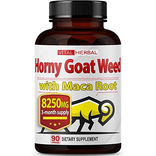 Vital Herbal Bockshornklee-Kapseln mit Maca-Wurzel, Tribulus, Ashwagandha, Tongkat Ali, Panax Ginseng – Höchste Stärke für Männer und Frauen, 90 Kapseln