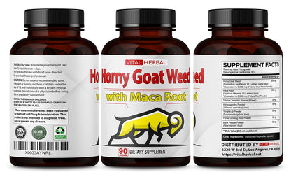 Vital Herbal Bockshornklee-Kapseln mit Maca-Wurzel, Tribulus, Ashwagandha, Tongkat Ali, Panax Ginseng – Höchste Stärke für Männer und Frauen, 90 Kapseln