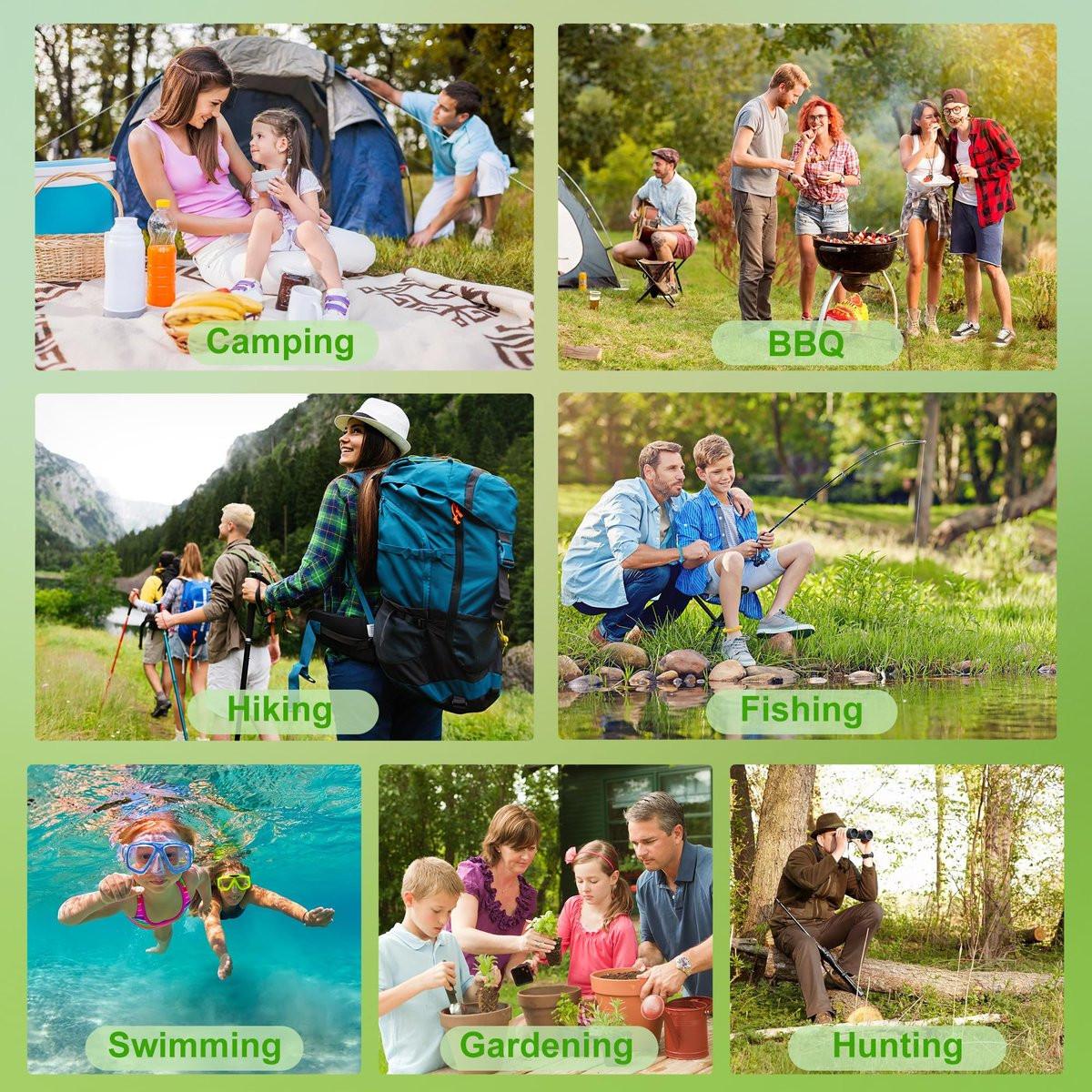 BuggyBands 12er-Pack Mückenabwehr-Armbänder für Erwachsene & Kinder, einzeln verpackt, DEET-frei, natürlich & wasserdicht