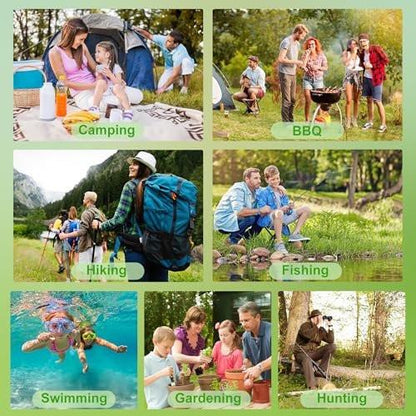 BuggyBands 12er-Pack Mückenabwehr-Armbänder für Erwachsene & Kinder, einzeln verpackt, DEET-frei, natürlich & wasserdicht