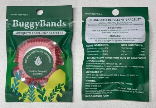 BuggyBands 360er-Pack Mückensticker für Kinder, mit 6 Mückenarmbändern, Insektenschutz-Sticker natürlich, DEET-frei, pflanzliche Inhaltsstoffe, Mückenpflaster für Outdoor und Camping