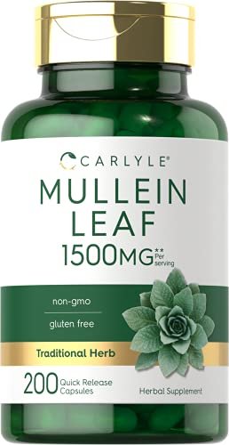 Carlyle Königskerzenblattextrakt | 200 Kapseln | Verbascum Thapsus | Nicht-GVO, glutenfrei