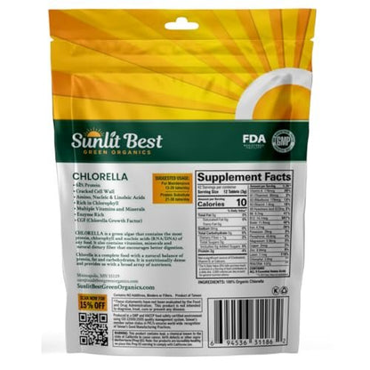 Sunlit Best Organische Spirulina Tabletten - USDA Premium 500 Stück - Natürliche Spirulina für Immununterstützung, Muskelwachstum, Energie-Boost mit Chlorophyll - Hoher Proteingehalt, Nicht-GVO