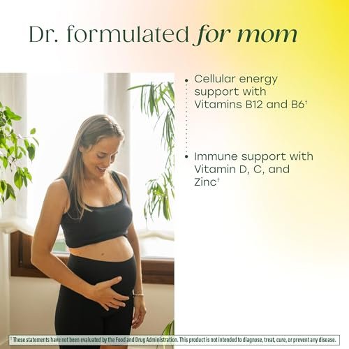 MegaFood Baby & Me 2 Pränatale Vitamine für Frauen Gummis mit Folsäure und Cholin für die Gehirnentwicklung des Babys; mit echten Früchten – Himbeergeschmack – 60 Gummis (30 Portionen)