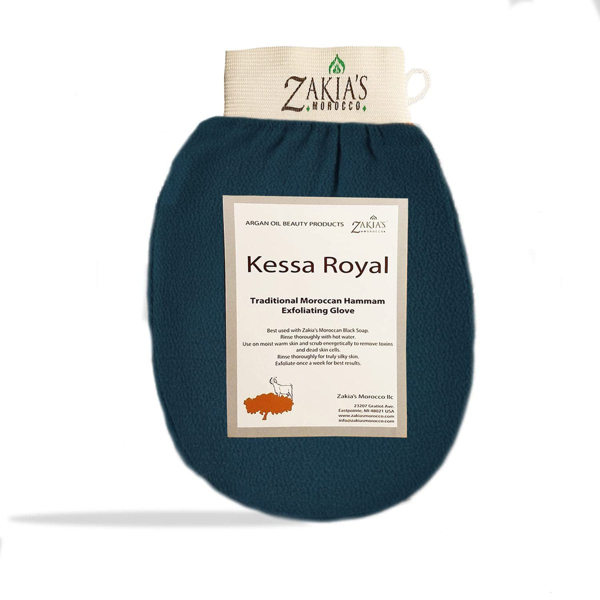 Original Kessa Exfoliationshandschuh – Rauhes Blau – Mikrodermabrasion-Peeling-Handschuh, entfernt abgestorbene Hautzellen, Schmutz und Keratosis Pilaris. Ideal für Bräunungsentfernung.