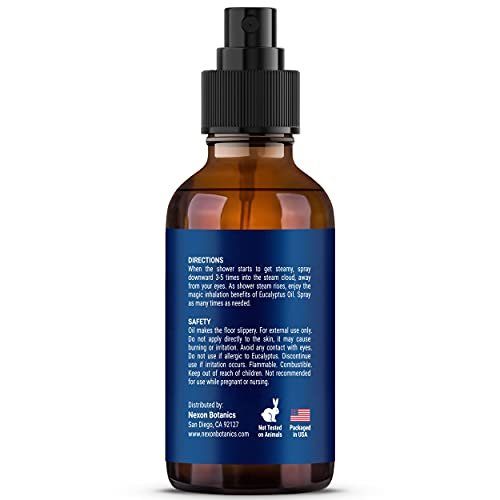 Eucalyptus Duschdampf Spray 60 ml – Aromatherapie Duschnebel mit ätherischen Ölen – Eukalyptus Dampfspray für Sauna, Spa, Bad & Raum – Nexon Botanics