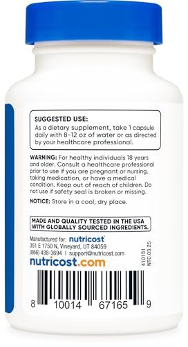 Nutricost CoQ10 200mg – 60 vegane Kapseln, hochabsorbierbares Coenzym Q10, Non-GMO, 60 Portionen