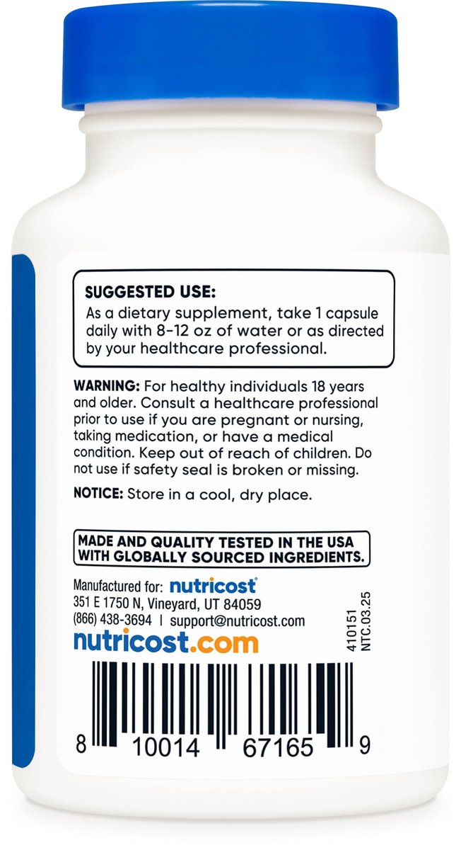 Nutricost CoQ10 200mg – 60 vegane Kapseln, hochabsorbierbares Coenzym Q10, Non-GMO, 60 Portionen