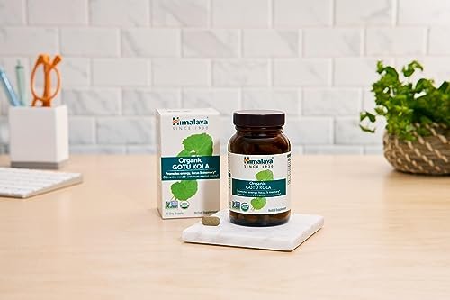 Himalaya Organic Gotu Kula – 45-Tage-Vorrat, Nootropikum mit Adaptogenen für Energie, Fokus, Gedächtnis und beruhigende Entspannung – Vegan, Non-GMO, Glutenfrei, 650 mg, 90 Kapseln