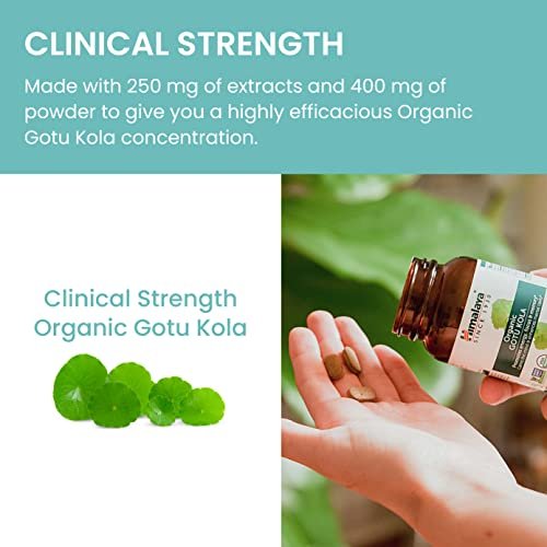 Himalaya Organic Gotu Kula – 45-Tage-Vorrat, Nootropikum mit Adaptogenen für Energie, Fokus, Gedächtnis und beruhigende Entspannung – Vegan, Non-GMO, Glutenfrei, 650 mg, 90 Kapseln