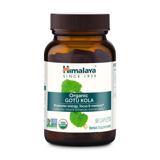 Himalaya Organic Gotu Kula – 45-Tage-Vorrat, Nootropikum mit Adaptogenen für Energie, Fokus, Gedächtnis und beruhigende Entspannung – Vegan, Non-GMO, Glutenfrei, 650 mg, 90 Kapseln