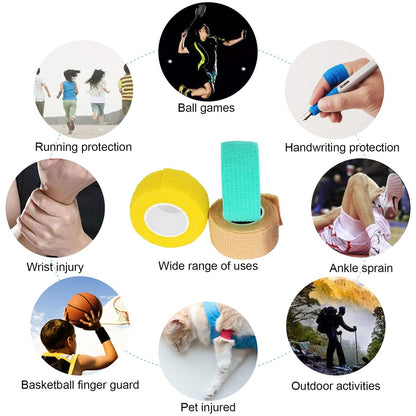 FEILIBAY 15er-Pack Cohesive Wrap 1 Zoll x 5 Yards Selbsthaftender Verband für Haustiere und Sport, Elastische Selbstklebende Bandage für Finger, Handgelenk, Knöchel (1 Zoll, 15 Farben)