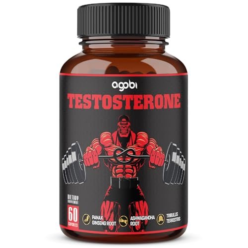 Agobi Testosteron Booster für Männer – 11 Kräuter: Ashwagandha, Tribulus, Ginseng & mehr – 60 Kapseln für 1 Monat