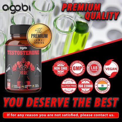 Agobi Testosteron Booster für Männer – 11 Kräuter: Ashwagandha, Tribulus, Ginseng & mehr – 60 Kapseln für 1 Monat
