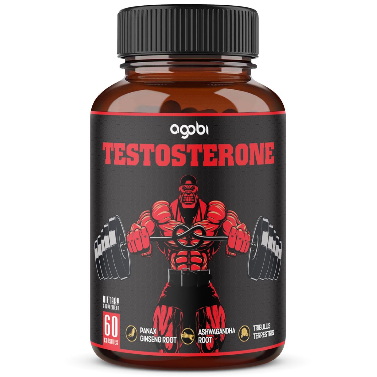 Agobi Testosteron Booster für Männer – 11 Kräuter: Ashwagandha, Tribulus, Ginseng & mehr – 60 Kapseln für 1 Monat