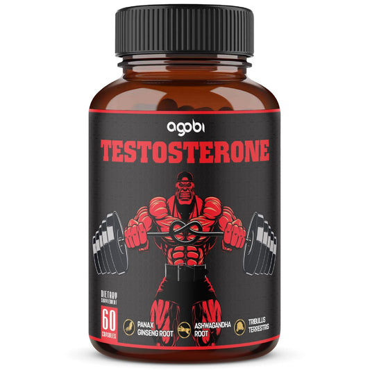 Agobi Testosteron Booster für Männer – 11 Kräuter: Ashwagandha, Tribulus, Ginseng & mehr – 60 Kapseln für 1 Monat